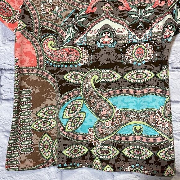 𝅺Allison Daley Petite Paisley Abstract Top Petite Small - Picture 7 of 9